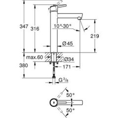 Grohe Çanak Lavabo Bataryası Concetto Xl Boyut Krom - 23920001