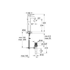 Grohe Bauclassic Tek Kumandalı Lavabo Bataryası 32868000