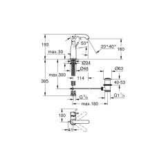 Grohe Essence New Tek Kollu Lavabo Bataryası M Boyut - 23462AL1