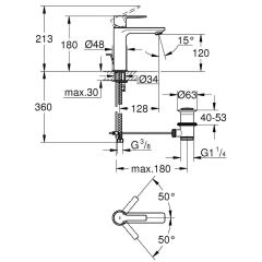 Grohe Lineare Tek Kumandalı Lavabo Bataryası - 32114001