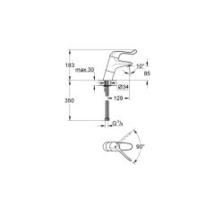 Euroeco Safety Mixer Tek Kumandalı Lavabo Bataryası - 32790000
