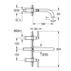 Grohe Atrio 3 Delikli Lavabo Bataryası 1/2″ S-Boyut 20169GL3