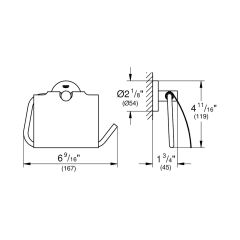 Grohe Tuvalet Kağıtlık Essentials Hard Graphite - 40367A01