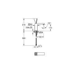 Grohe Eurocube Joy Tek Kumandalı Lavabo Bataryası M-Boyut  23658000