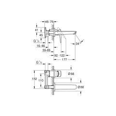 Grohe Bauedge İki Delikli Lavabo Bataryası 20474001