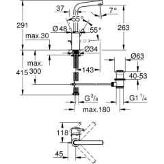 Grohe Concetto Lavabo Bataryası  L-Size- 23739002