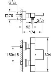 Grohe Grohtherm Cube Termostatik Banyo Bataryası - 34497000