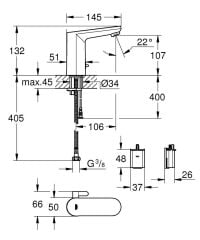 Grohe Get E Fototeselli Batarya Pilli (36366002)