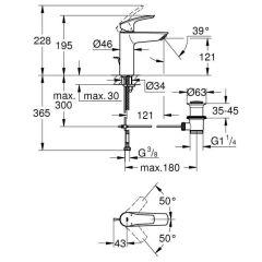Grohe Eurosmart Lavabo Bataryası Mat Siyah - 233222433