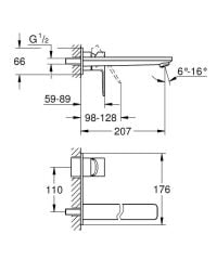Grohe Lineare New 2 Delikli Lavabo Bataryası L-Boyut Paslanmaz Çelik - 23444DC1