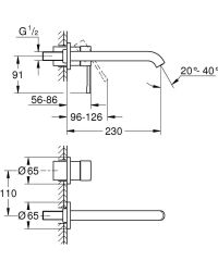 Grohe Essence İki delikli lavabo bataryası L-Boyut - 29193AL1