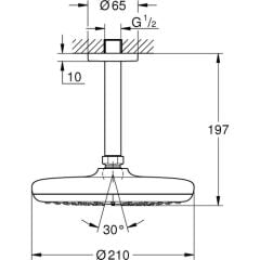 Grohe Tempesta 210 Tepe Duşu Seti 142 Mm, Tek Akışlı 26414000