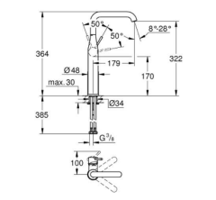 Grohe Essence Tek kumandalı lavabo bataryası XL-Boyut - 24170DL1