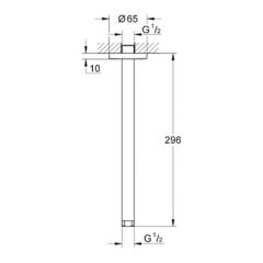 Grohe Rainshower® Tepe Duşu için Tavan İniş Borusu 292 mm - 28497000