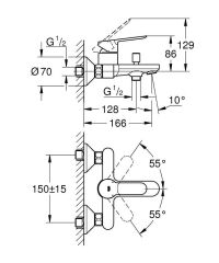 Grohe BauEdge Banyo Bataryası - 23605000