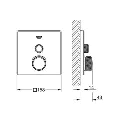 Grohe Ankastre Term. Banyo Bat. 1 Çık. S.Control Kr/Byz- 29153LS0