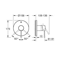 Grohe Ankastre Duş Bataryası 1 Çık. Essence Br.H.Grap. - 24057AL1