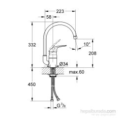 Grohe Eurosmart New Evye Bataryası 33202002