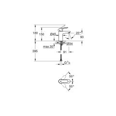 Grohe BauEdge Lavabo Bataryası S-Size- 23330000