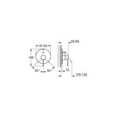 Grohe Essence New Ankastre Duş Bataryası- Hard Graphite - 19285GL1