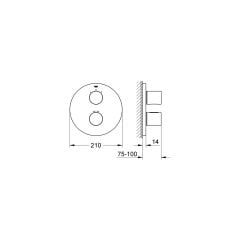Grohe GRT 3000 Cosmopolitan Termostatik Ankastre Duş Bataryası - 19468GN0