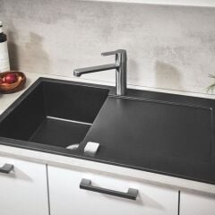 Grohe K500 Kuvars Kompozit Eviye  60 -C 100/50, Granit Siyah Rengi - 31645AP0