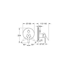 Grohe Lineare Ankastre Banyo Duş Bataryası 3 çıkışlı divertörlü- 24095001