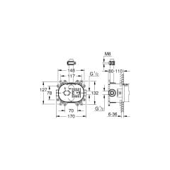 Grohe Rainshower 360 Tepe Duşu İçin İç Gövde 26264001
