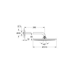 Grohe Rainshower Cosmopolitan Tepe Duşu ve Dirseği 38cm - 26066BE0