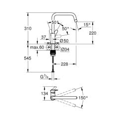Grohe Eurosmart Eviye Bataryası Kugu Boyunlu - 30567000
