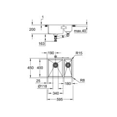 Grohe K700U Paslanmaz çelik eviye - 31577SD1