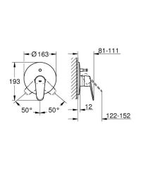 Grohe Eurodisc Cosmopolitan Ankastreı Banyo Duş Bataryası - 19548LS2