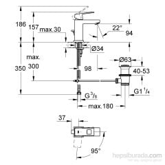Grohe Eurocube Tek Kumandalı Lavabo Bataryası - 2339000E