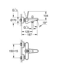 Grohe Eurodisc Joy Tek Kumandalı Banyo Bataryası - 23431LS0