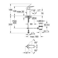 Grohe Eurocosmo Tek Kumandalı Lavabo Bataryası - 32825000
