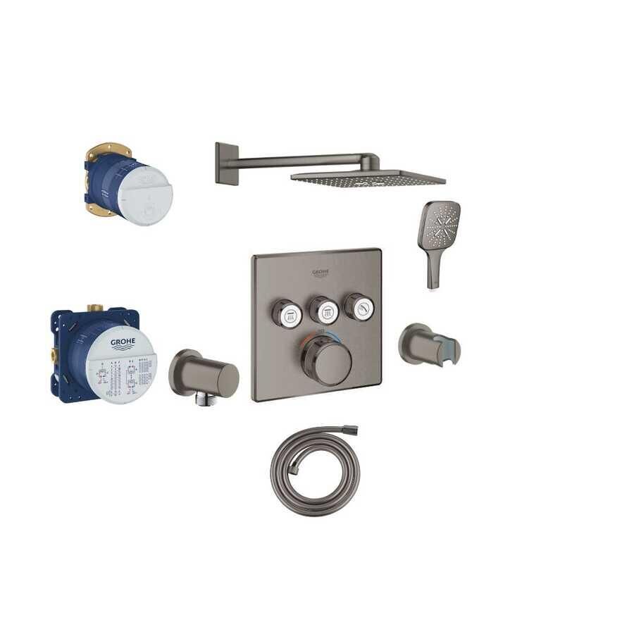 Grohe Grohe SmartControl Termostatik Ankastre Banyo Bataryası Seti B.Hard Graphite - 29126AL0-SET1