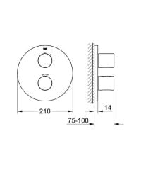 Grohe Grohtherm Cosmopolitan Termostatik Ankastre Banyo Bataryası Hard Graphite - 19468A00