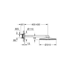 Grohe Rainshower Smartactive 310 Tepe Duşu Seti 430 Mm, 2 Akışlı - 26475DL0