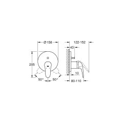 Grohe Eurostyle Ankastre Banyo Duş Bataryası 2 çıkışlı divertörlü- 24047003