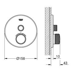 Grohe Smartcontrol THM 1 yollu termostatik duş bataryası 29118AL0