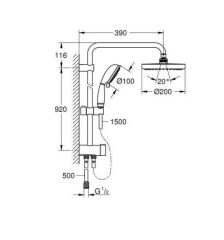 GROHE NTempRustik 200 duş sistemi+divertör 26454001