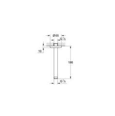 Grohe Tavandan Duş Başlığı Tavan İniş Borusu 186 mm - 27559000