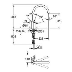 Grohe Eurocosmo Döner Borulu Eviye Bataryası 3284300E