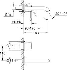 Grohe Essence İki Delikli Duvardan Lavabo Bataryası M-Boyut - 19408001