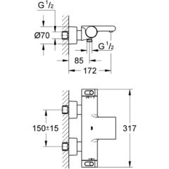 Grohe Grohtherm 2000 NEW Termostatik Banyo Bataryası - 34174001