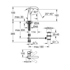 Grohe Essence New Lavabo Bataryası, Sifon Kumandalı, Fırçalı Sert Grafit 24173AL1