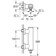 Grohe Duş Bataryası Atrio Br. Hard Graphite - 32650AL3