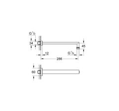 Grohe Rainshower® Tepe Duşu Dirseği 286 mm - 27709000