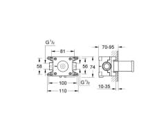 Grohe Duvar Üstü Duş Askısı Ve Duş Çıkış Dirseği Için Iç Set - 35034000