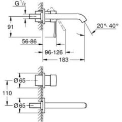 Grohe Essence İki delikli lavabo bataryası M-Boyut - 29192GL1